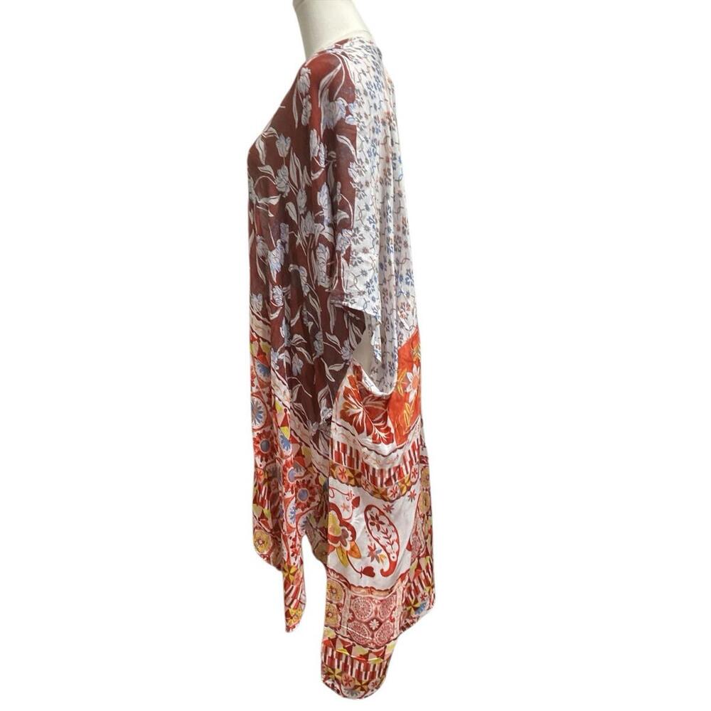 Yak & Yeti Boho Kimono Cardigan One Size Floral Patchwork 100% Viscose NWT - Picture 3 of 7